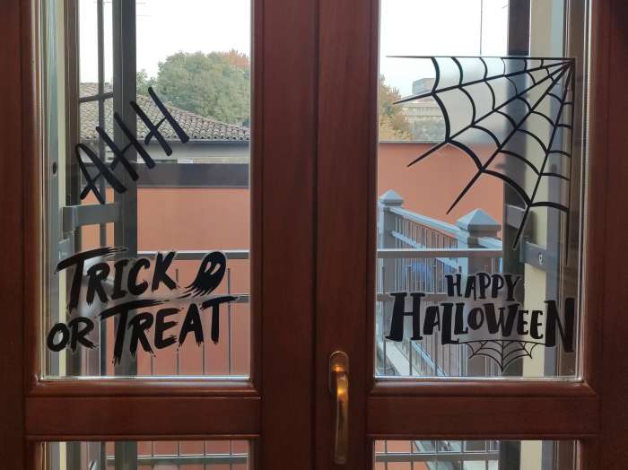 stickers adesivi ragnatele scritte halloween