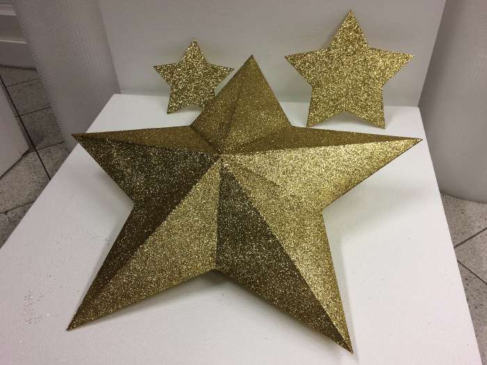 stella Natale 3D oro glitter